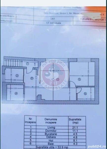 Chitila | 2 camere | 56mp | Semidecomandat | B12402